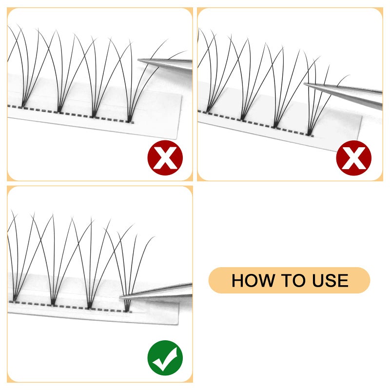 QUEWEL Premade Lash Fans, 4D Premade Fans Eyelash Extensions 0.07mm Thickness D Curl 10mm Volume Lash Extensions Short Stem Pre Made Fans Eyelash Extensions(4D 0.07D 10mm) - Image 4